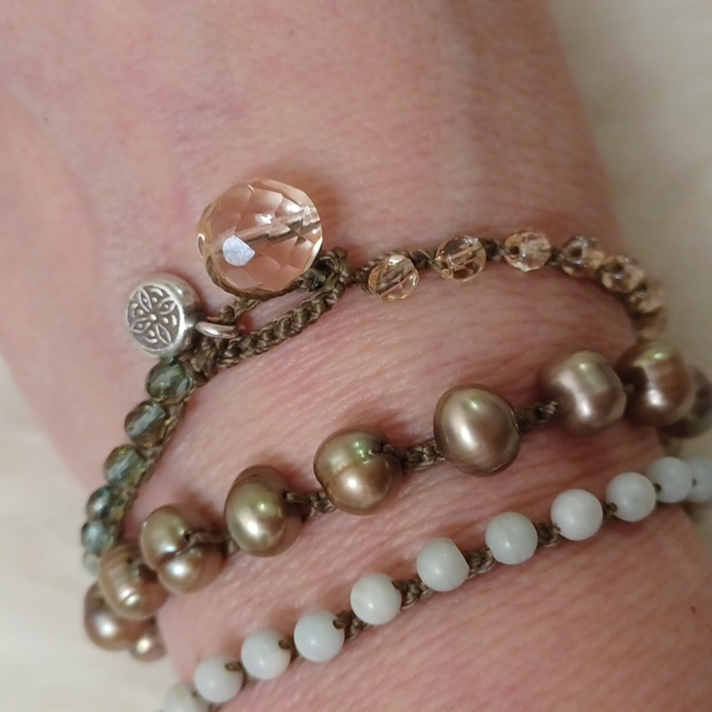 🤎💙🤍Pearl multi wrap bracelet. ✨️